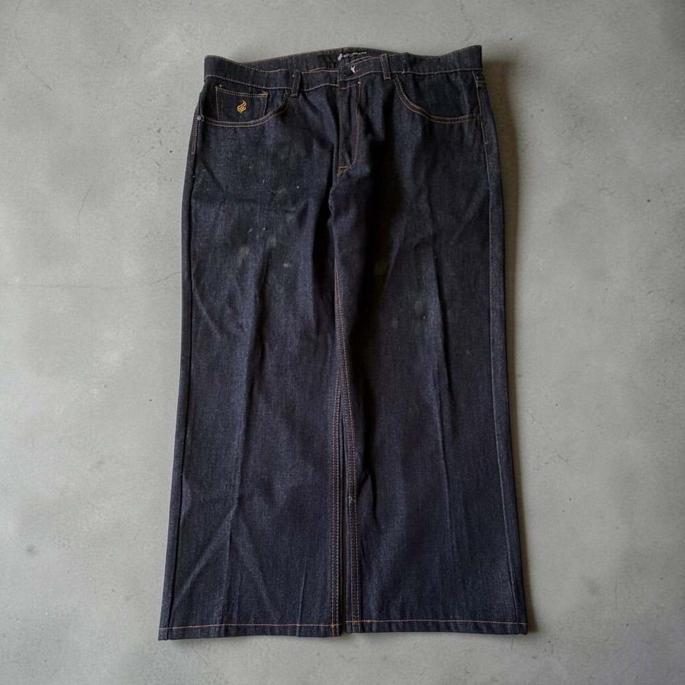 Rocawear Vintage Y2K Baggy Wide Leg Jeans Indigo Blue Embroidered Mens 38x32 - Picture 3 of 10